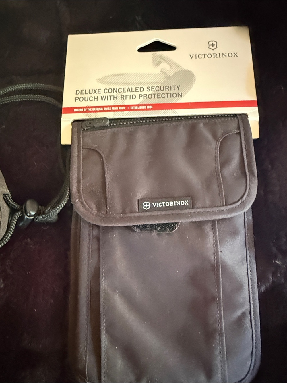 Victorinox Deluxe Concealed Security Pouch with RFID Protection - Black